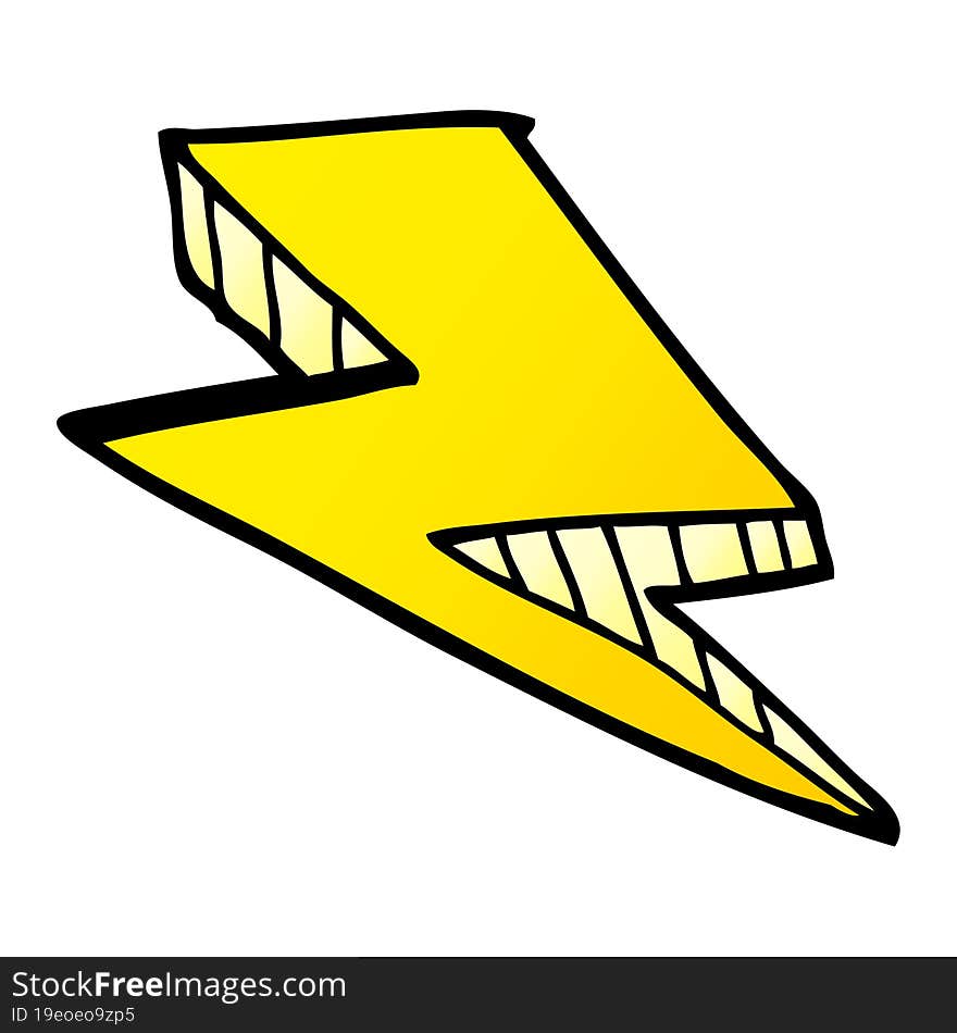 cartoon doodle lightening bolt