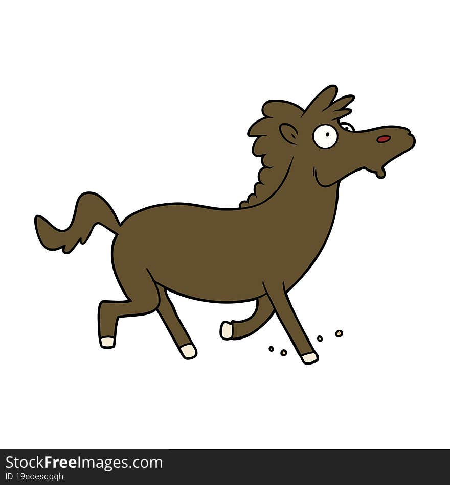 cartoon running horse. cartoon running horse