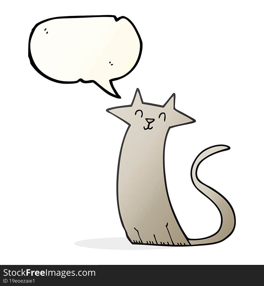 freehand drawn speech bubble cartoon cat