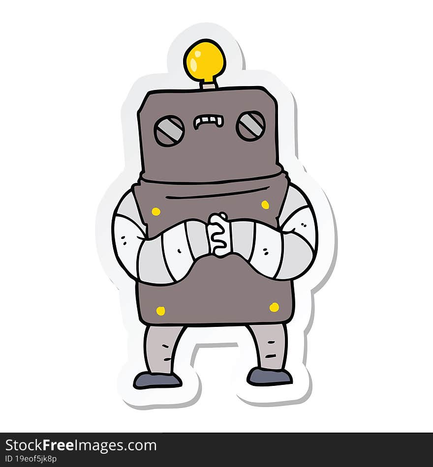 sticker of a cartoon robot