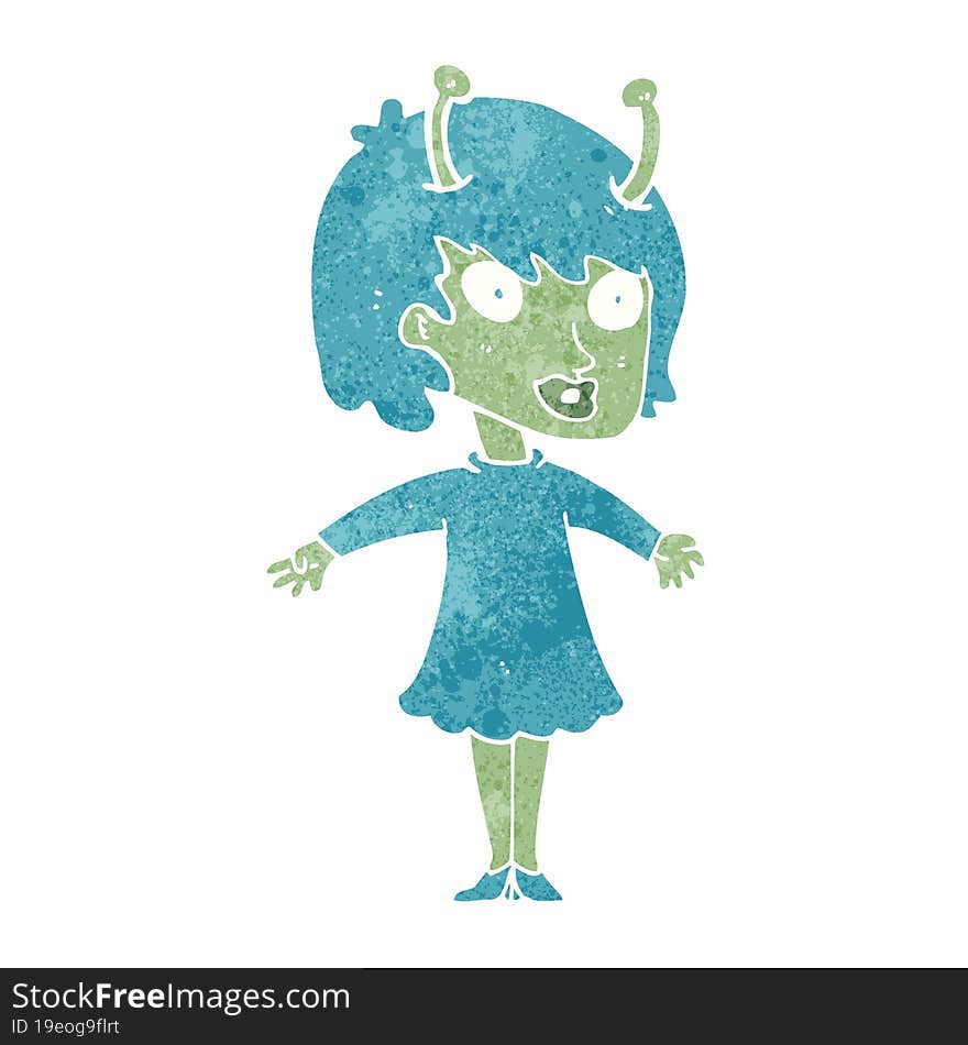 cartoon alien woman