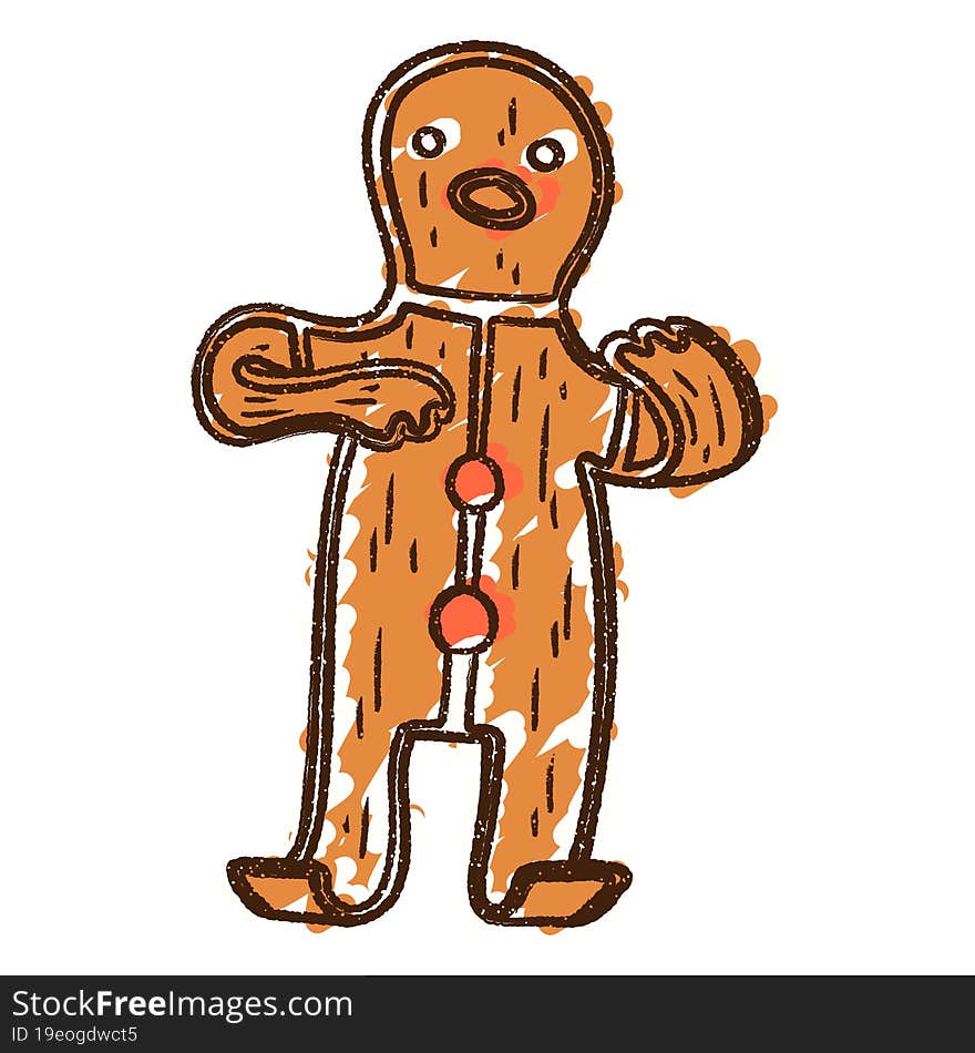 Gingerbread Man Chalk Drawing