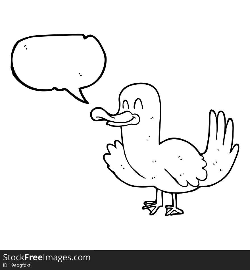 Speech Bubble Cartoon Duck