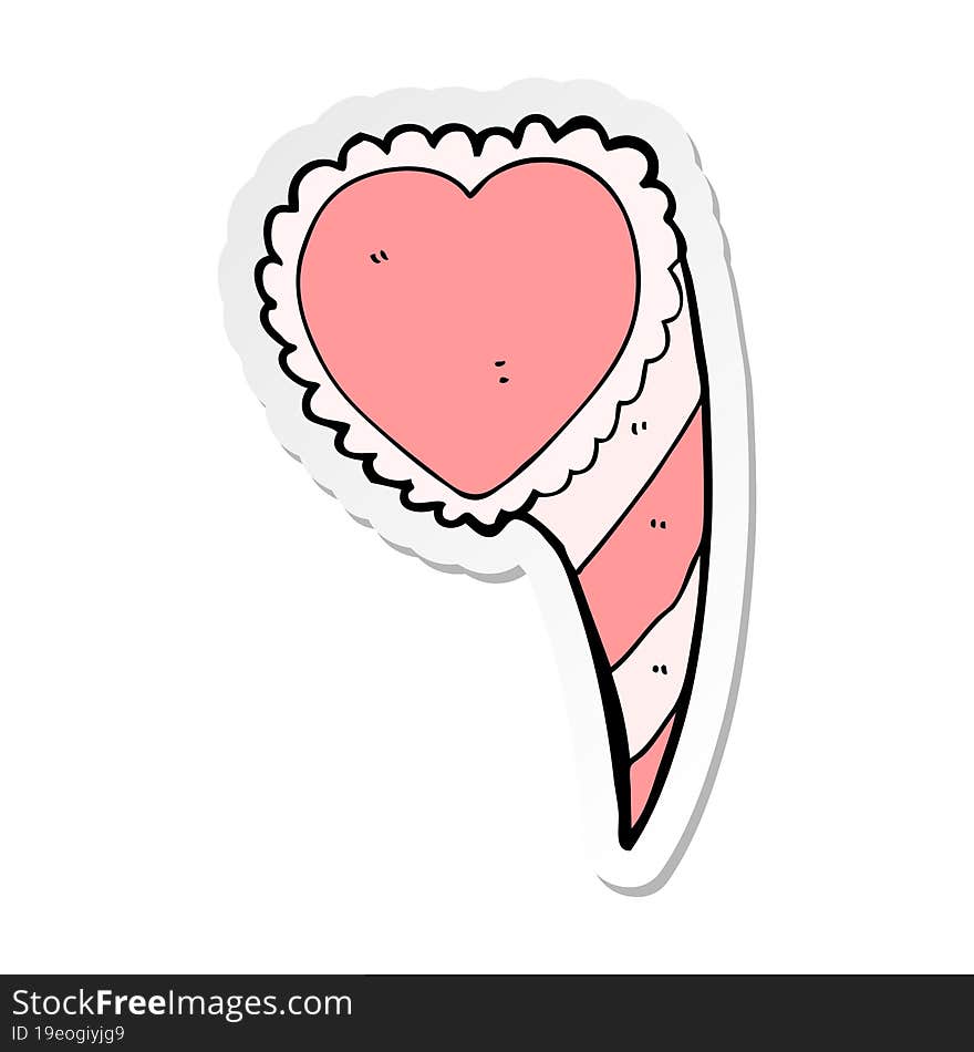 sticker of a cartoon love heart symbol