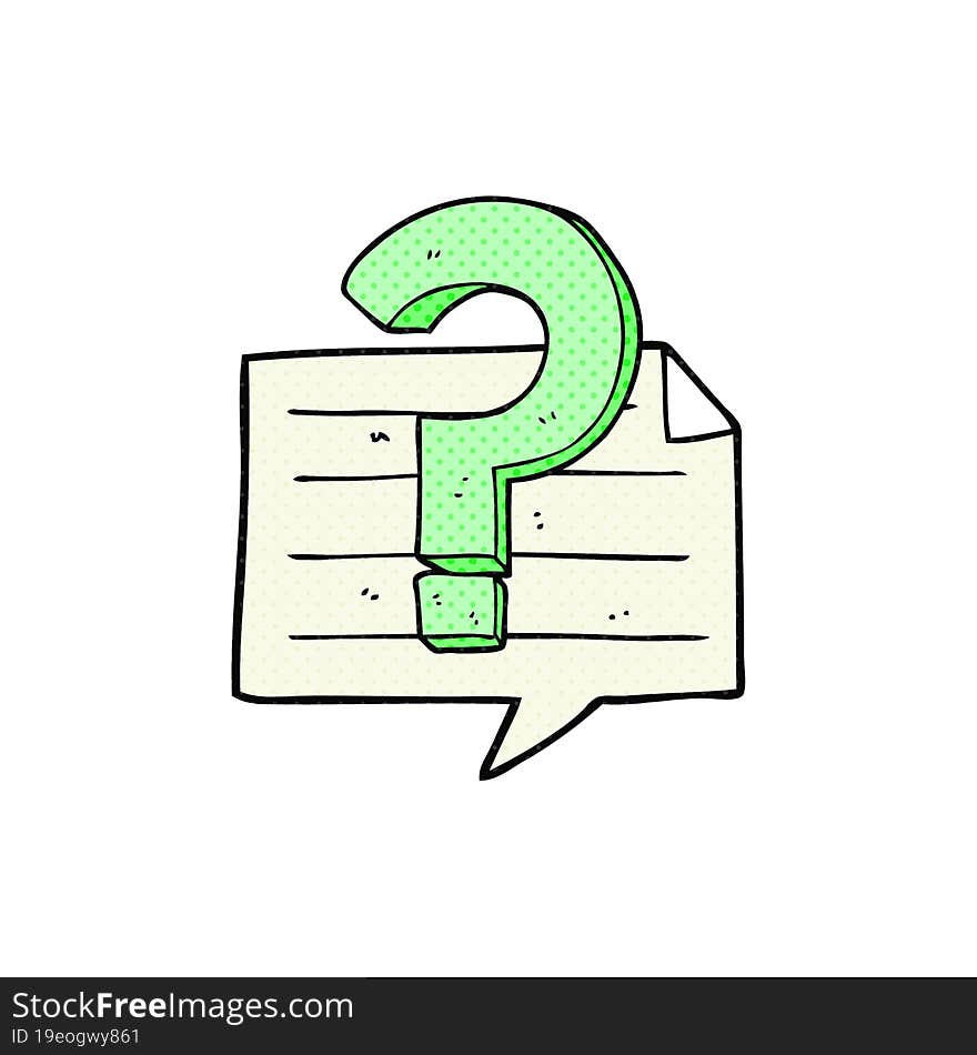 cartoon question mark speech bubble