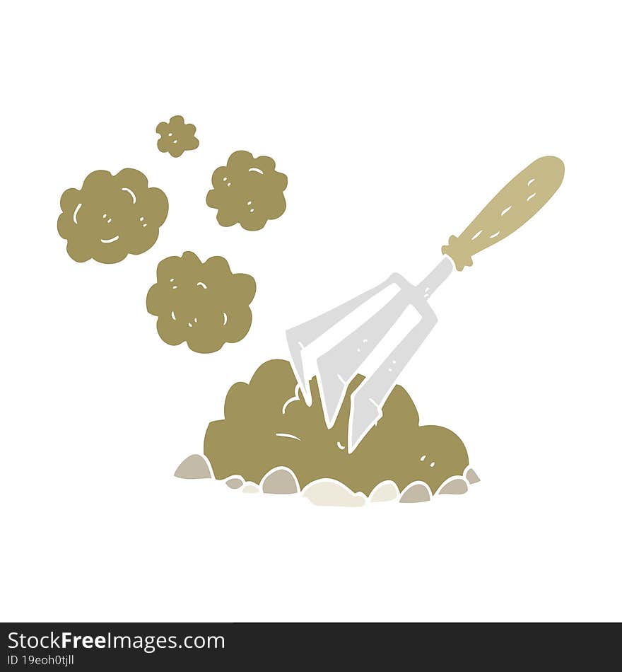 flat color illustration of a cartoon gardening tool