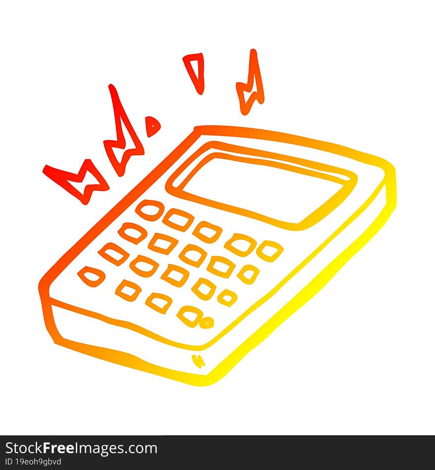 Warm Gradient Line Drawing Cartoon Calculator