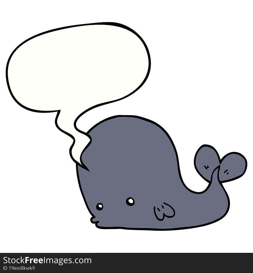 cartoon whale with speech bubble. cartoon whale with speech bubble