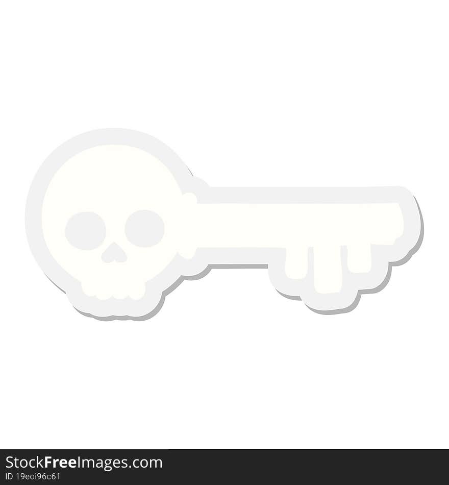 spooky skeleton key sticker