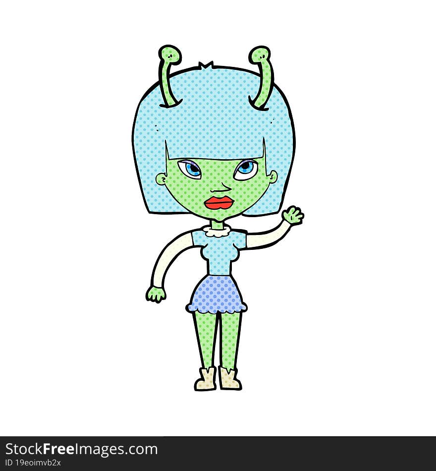 cartoon alien woman