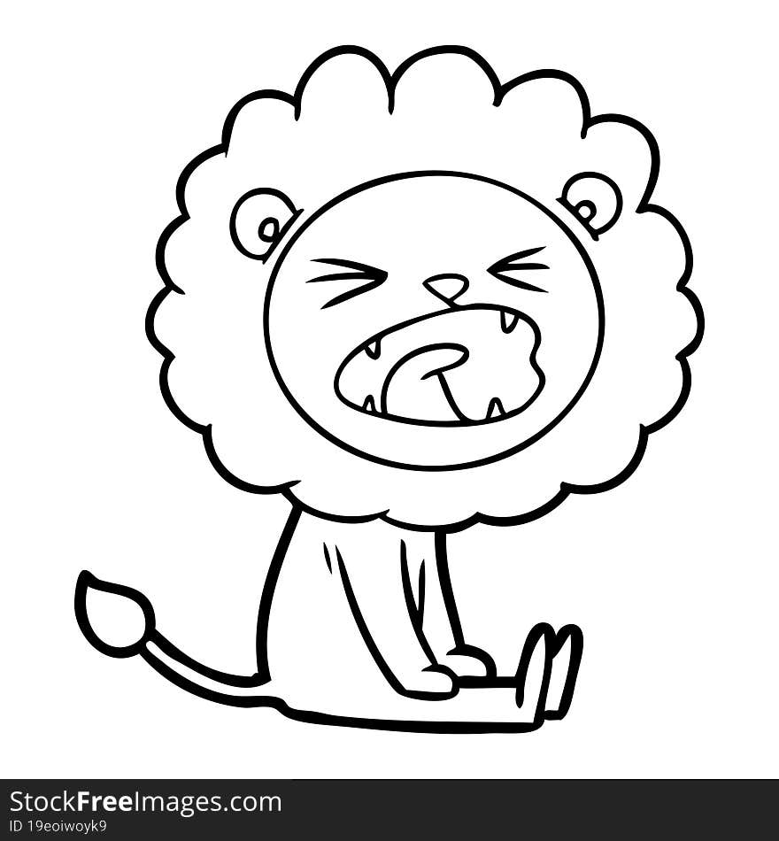 cartoon angry lion. cartoon angry lion