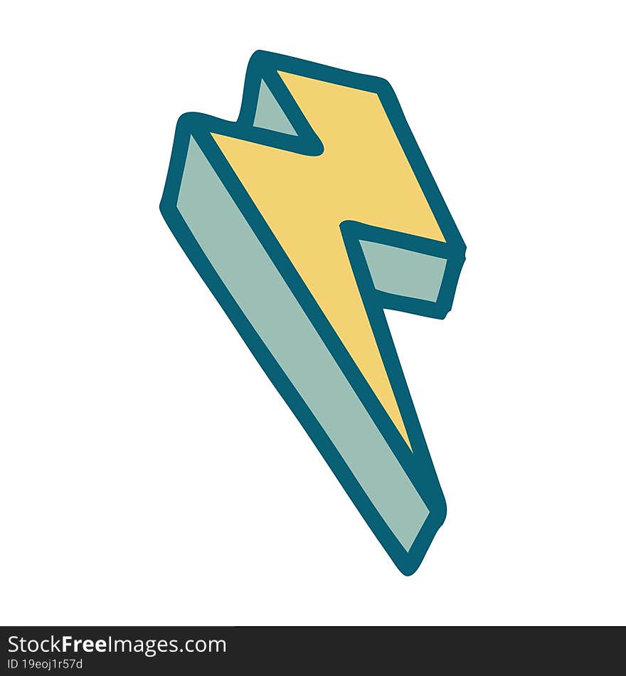 tattoo style icon of lightning  bolt