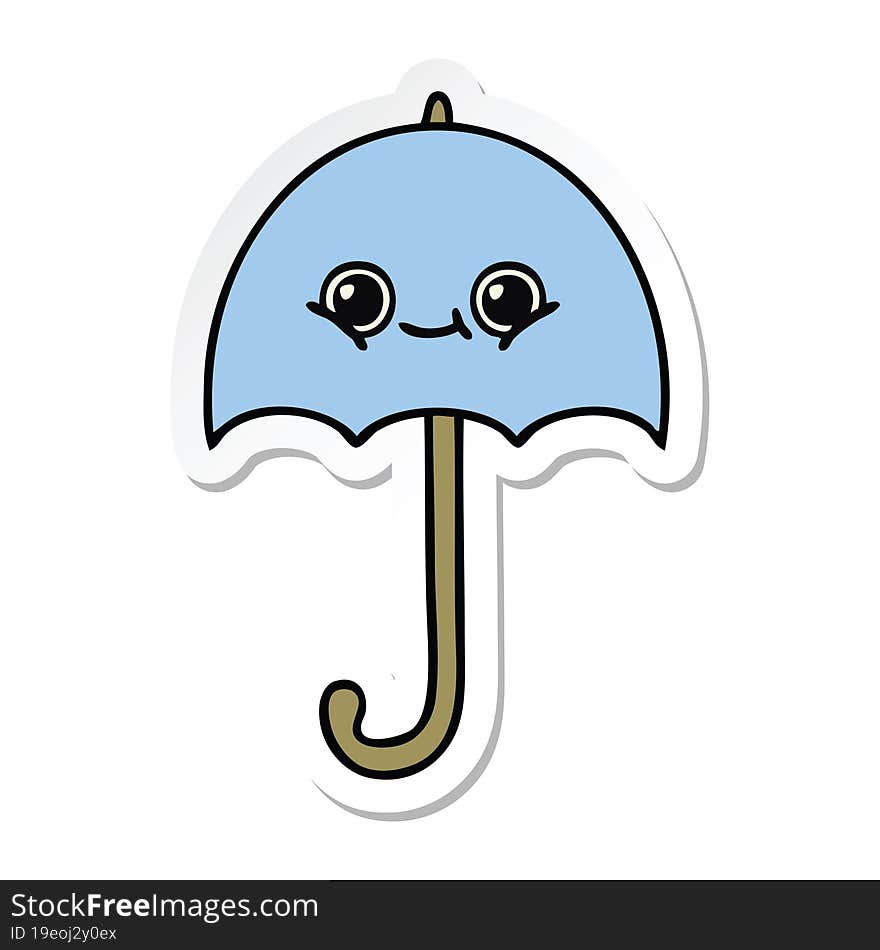 sticker of a cute cartoon umbrella