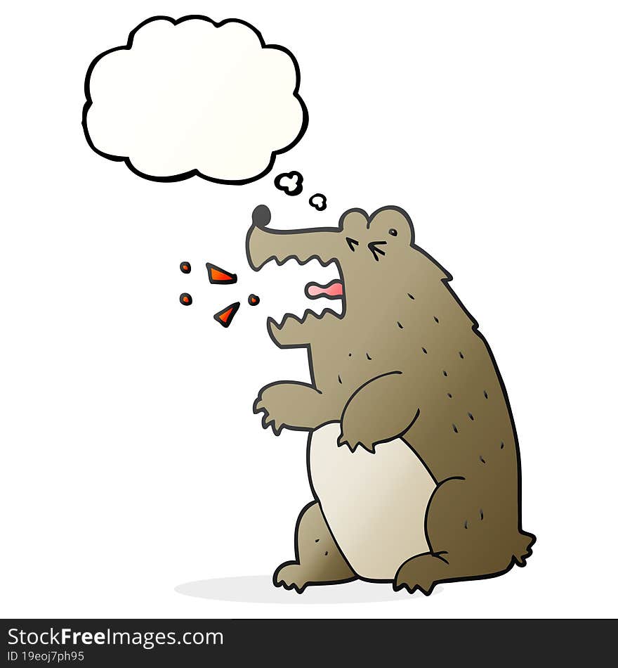 thought bubble cartoon bear