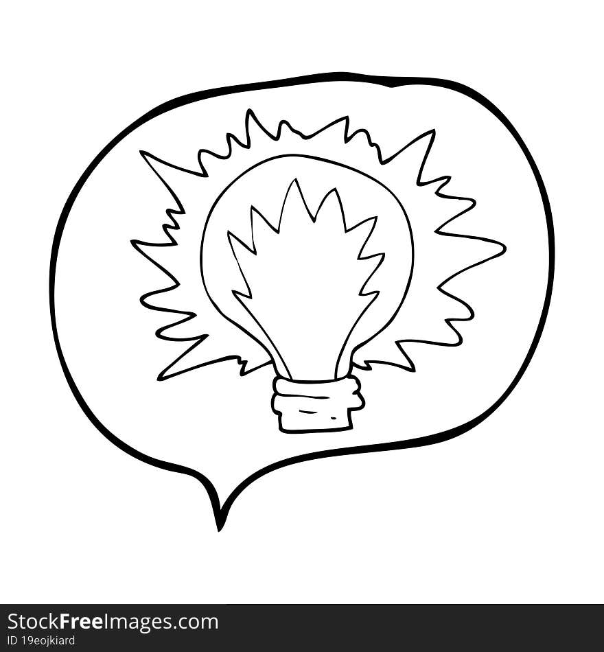 speech bubble cartoon light bulb