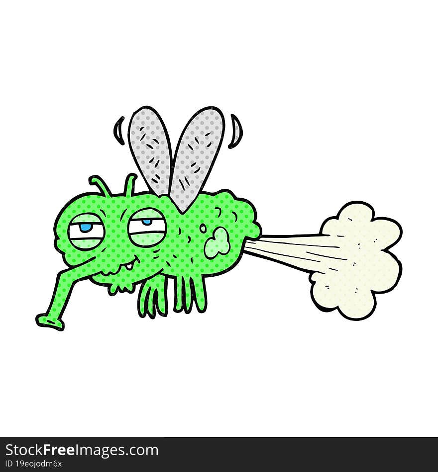 freehand drawn cartoon gross farting fly