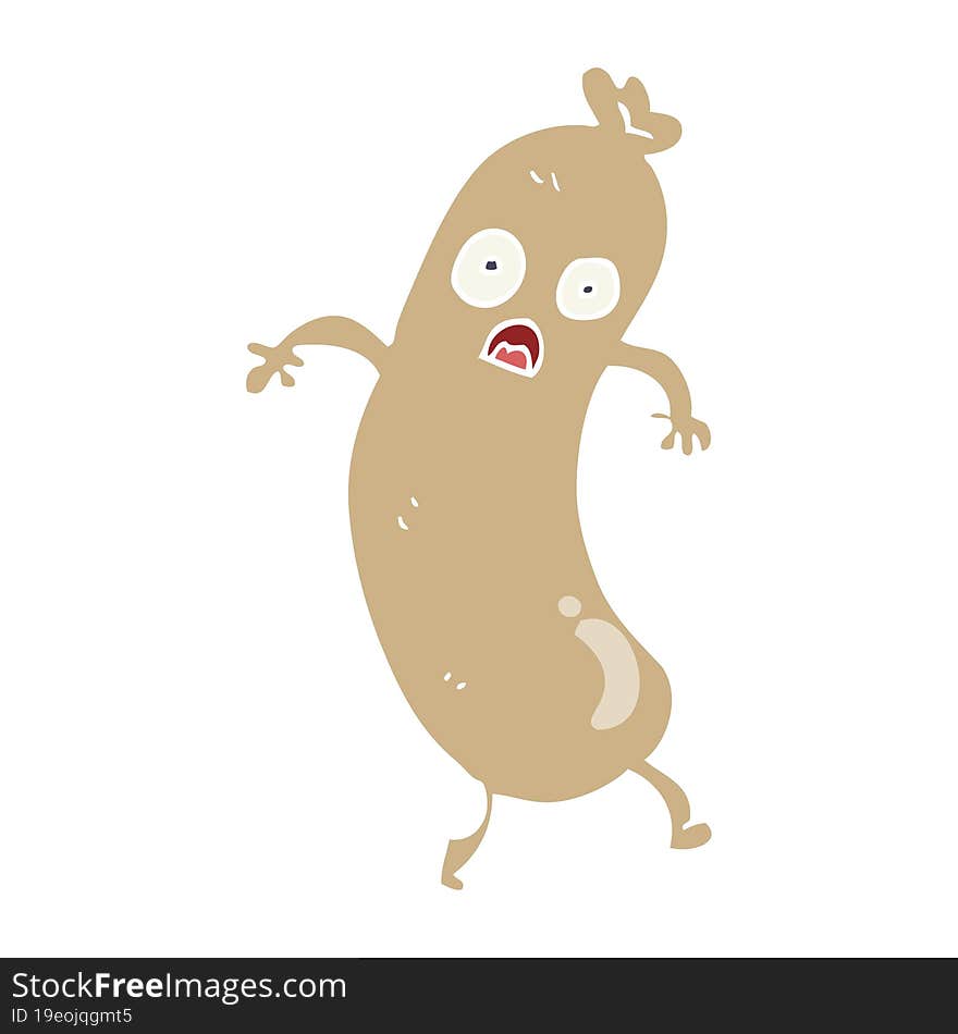 flat color style cartoon sausage