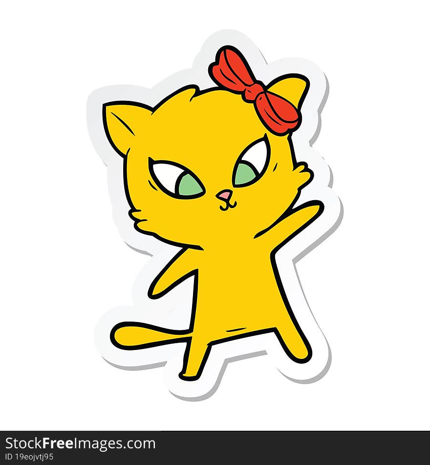 Sticker Of A Cartoon Cat