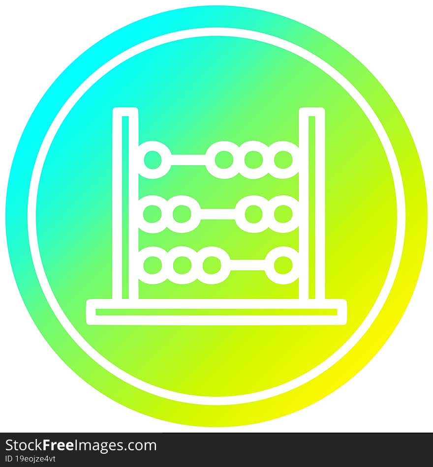 traditional abacus circular in cold gradient spectrum