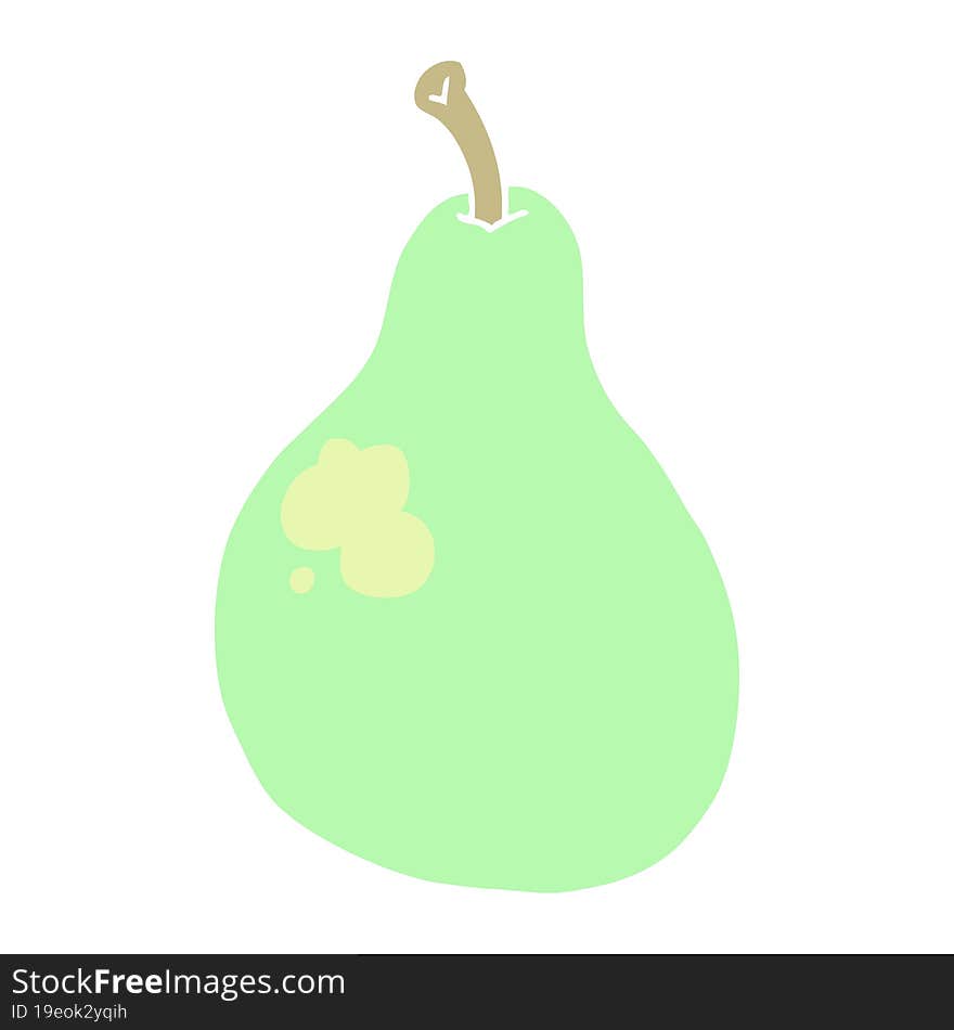 flat color style cartoon pear