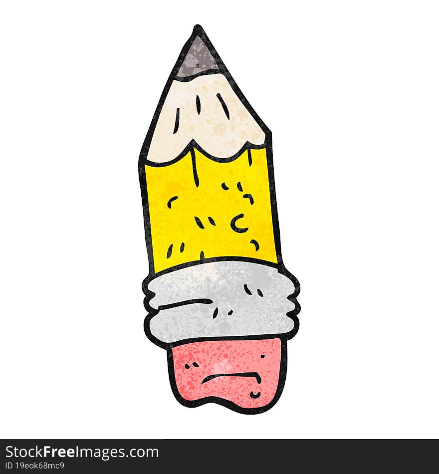 textured cartoon pencil stub