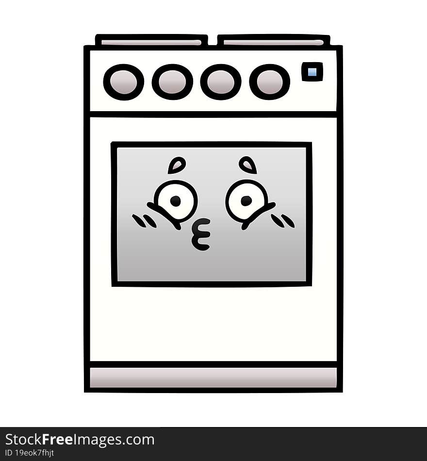 Gradient Shaded Cartoon Kitchen Oven