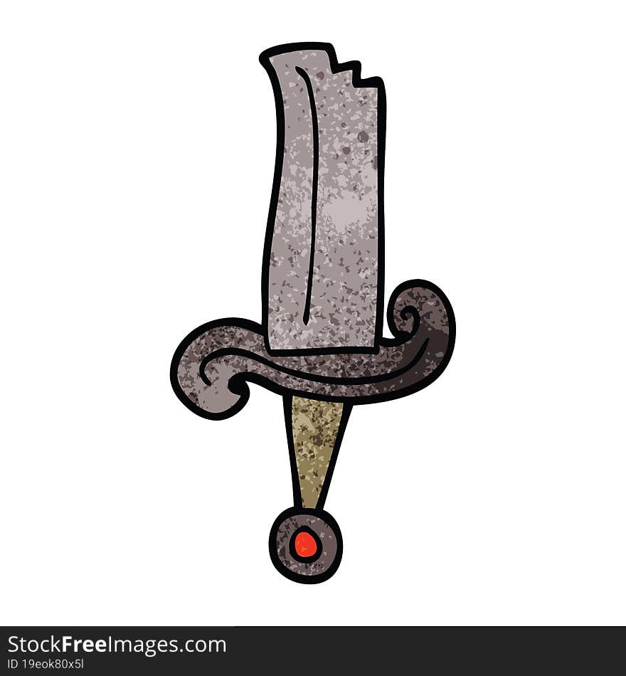 cartoon doodle jeweled sword