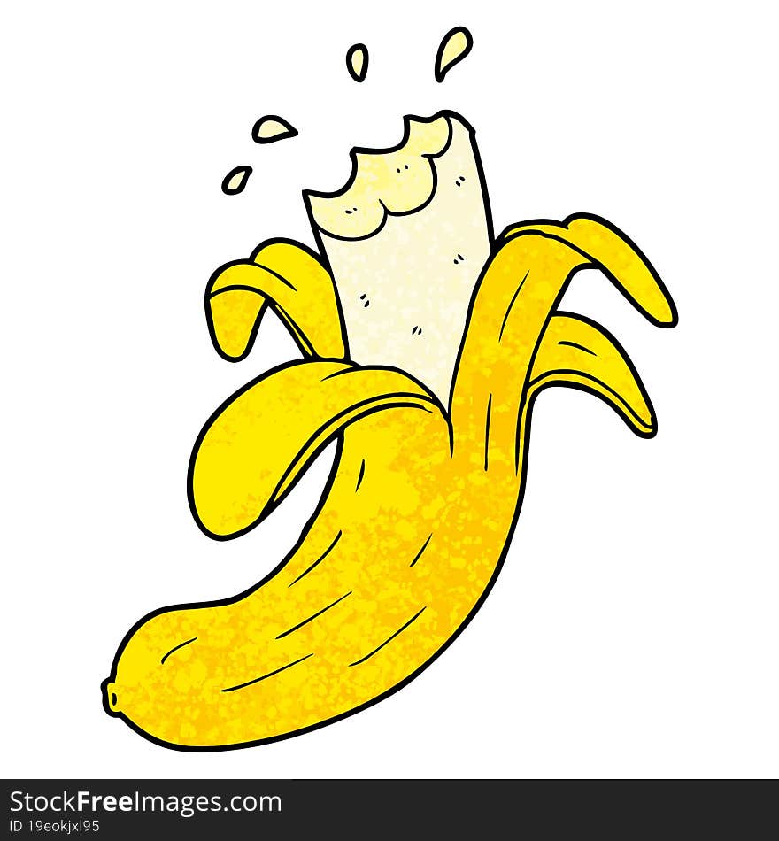 cartoon bitten banana. cartoon bitten banana