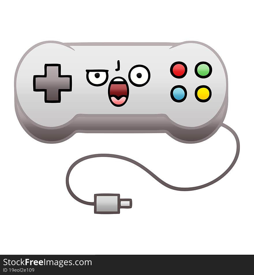 Gradient Shaded Cartoon Game Controller