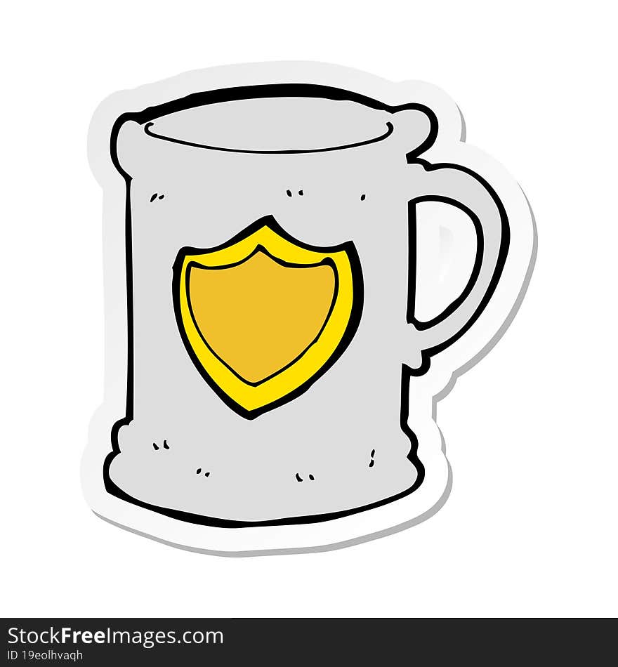 sticker of a cartoon tankard