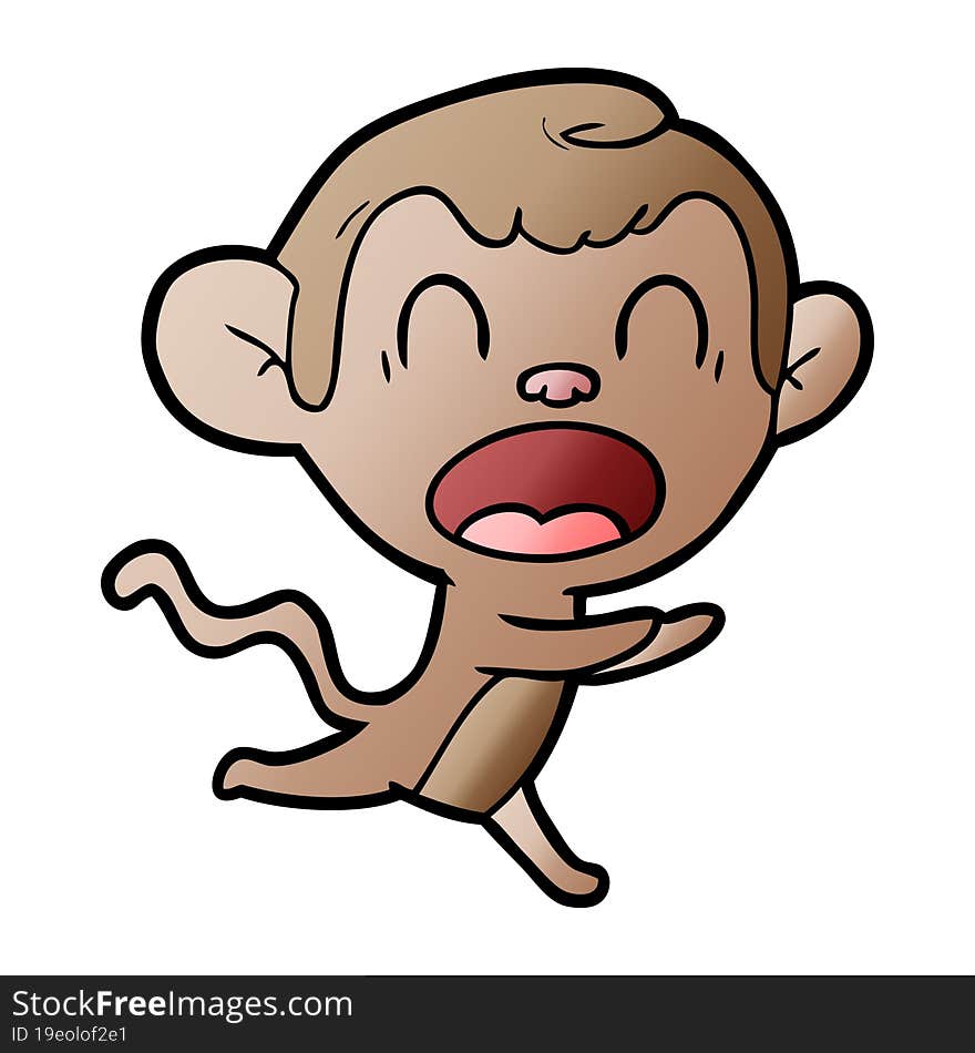 shouting cartoon monkey. shouting cartoon monkey