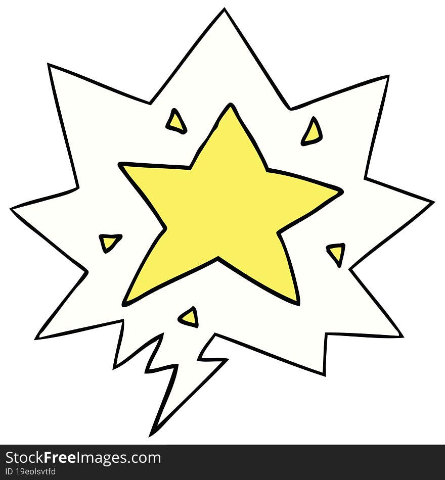 cartoon star and speech bubble