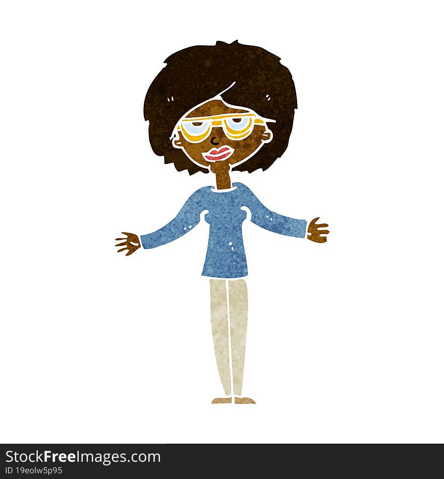 cartoon woman wearing spectacles