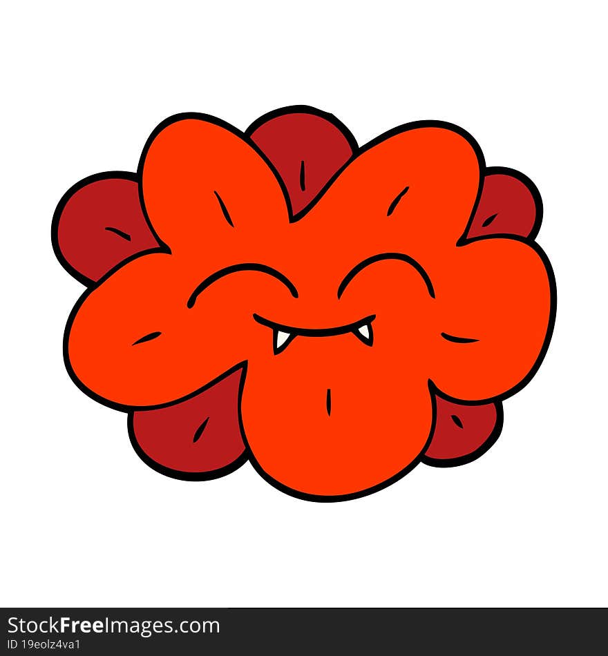 cartoon doodle flower with face