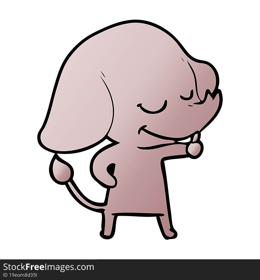 cartoon smiling elephant. cartoon smiling elephant