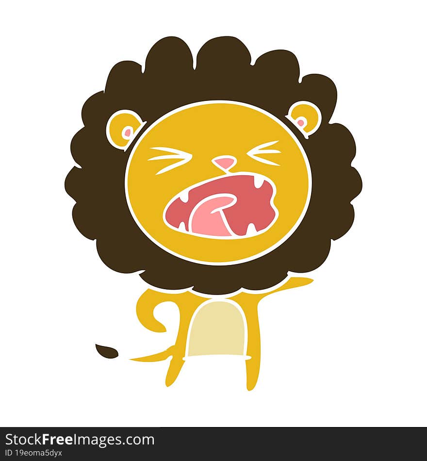 flat color style cartoon lion