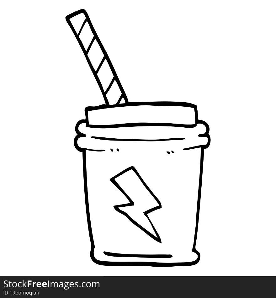 line drawing cartoon take out drink