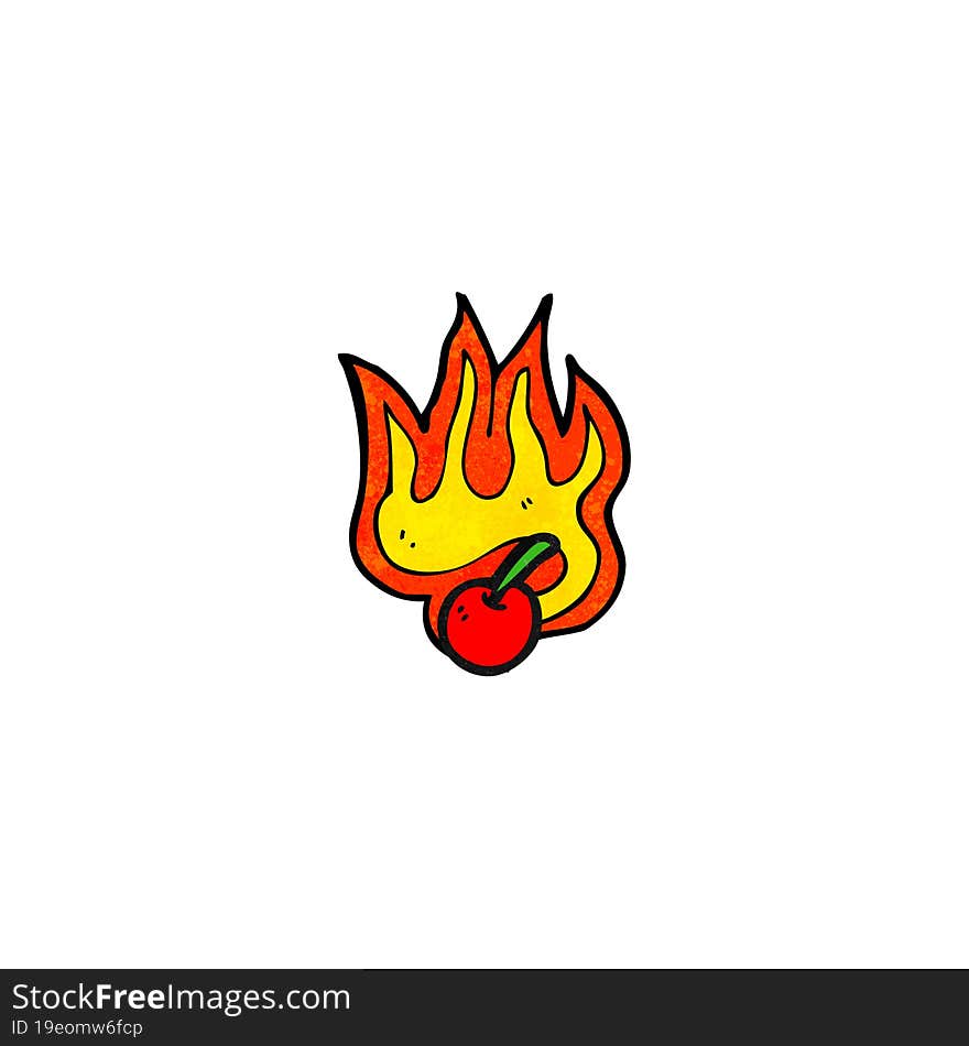 flaming cherry cartoon