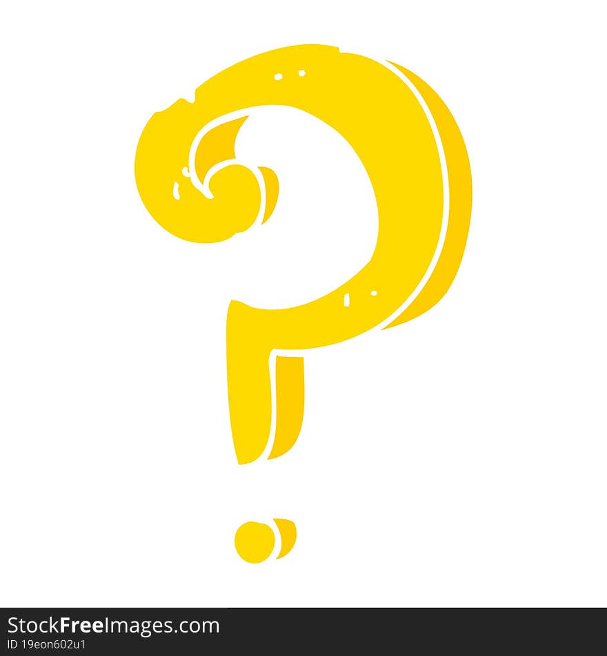 flat color style cartoon question mark