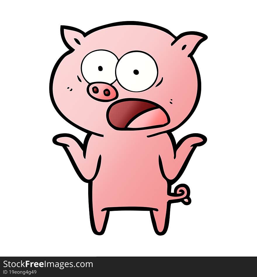 cartoon pig shouting. cartoon pig shouting