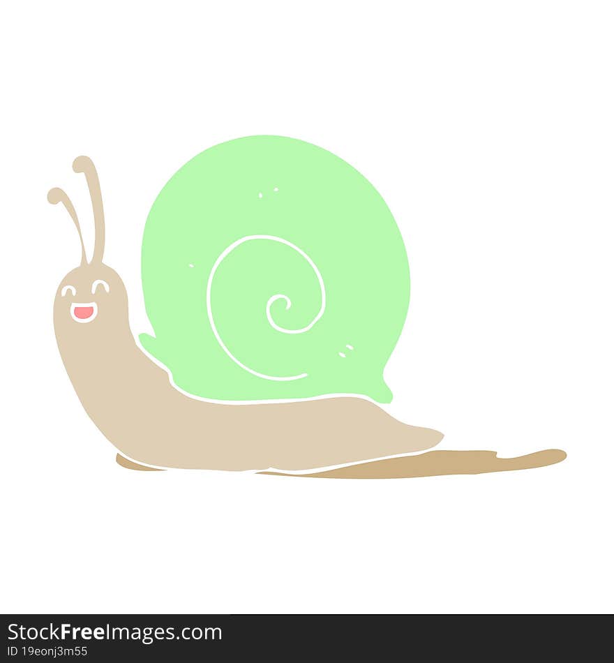 flat color style cartoon snail