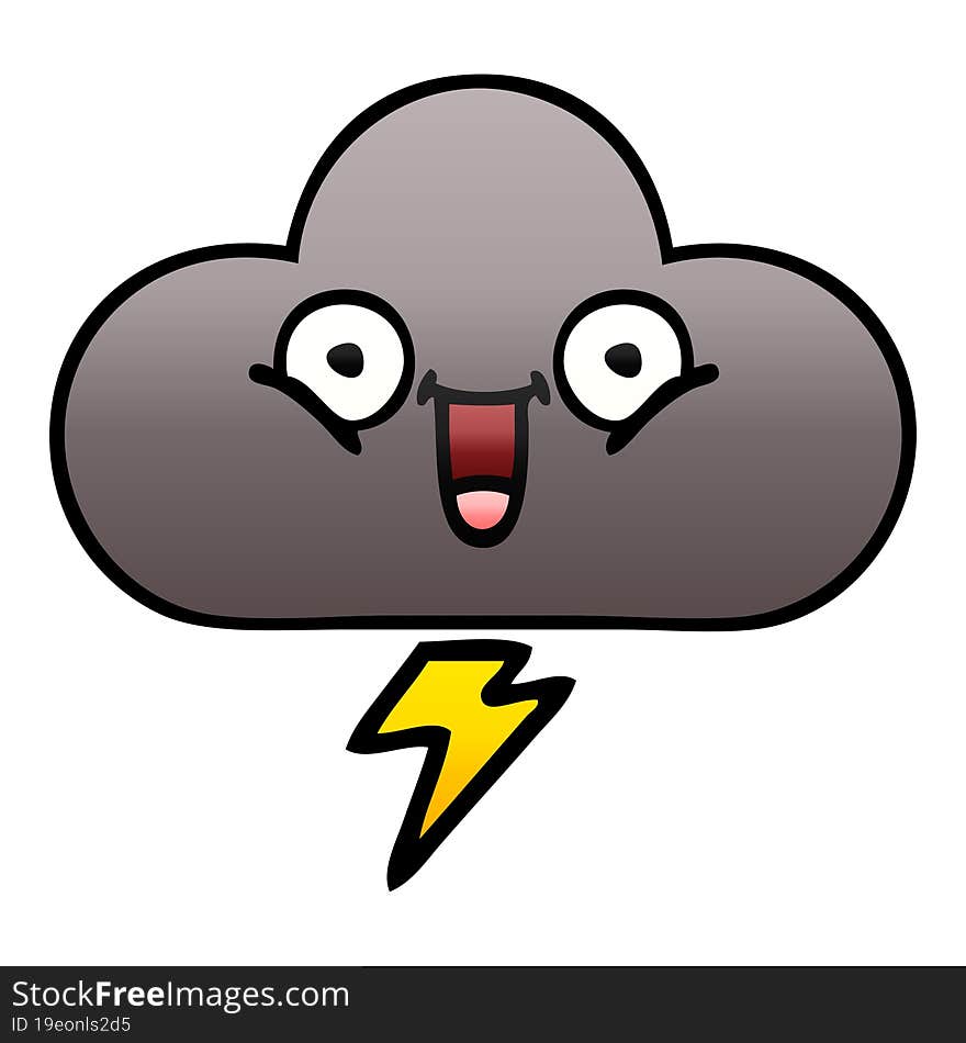 gradient shaded cartoon storm cloud