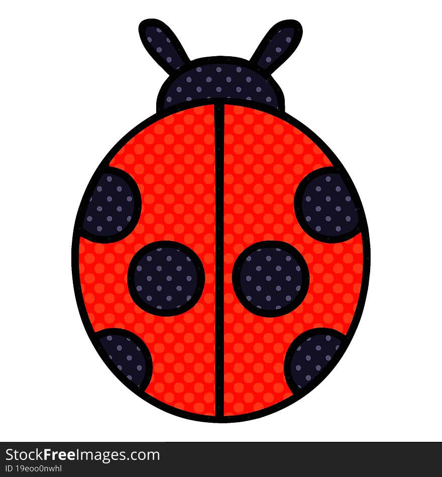 comic book style cartoon of a lady bug