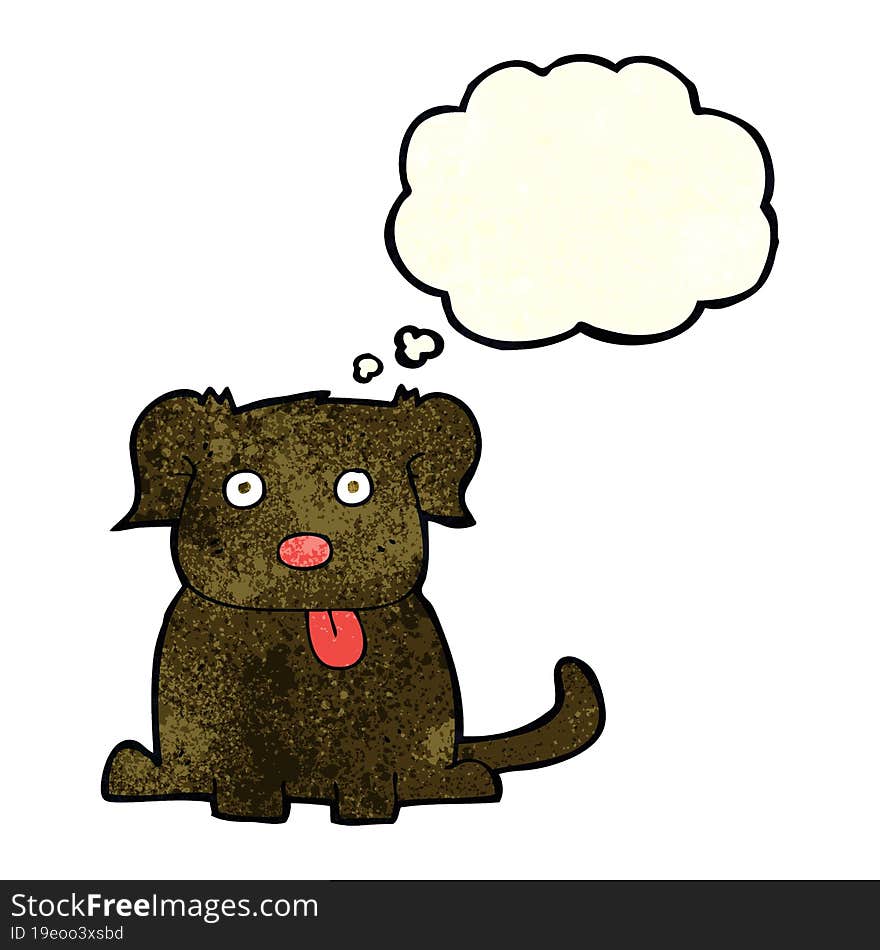 cartoon dog with thought bubble