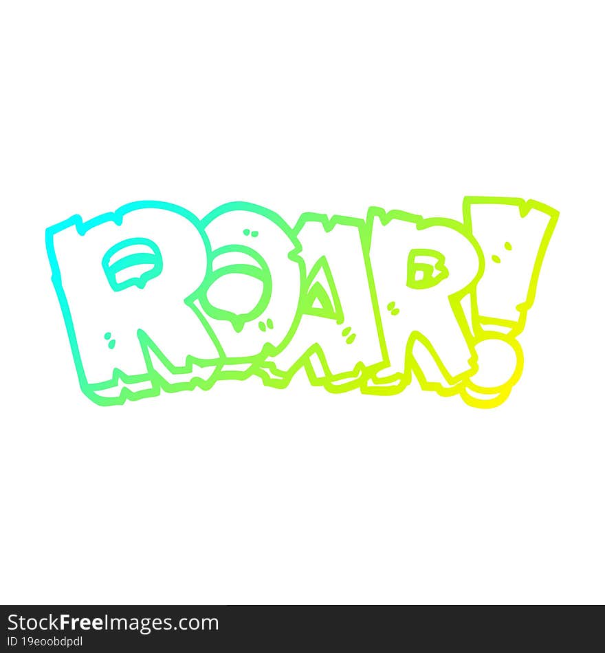 Cold Gradient Line Drawing Cartoon Roar Text