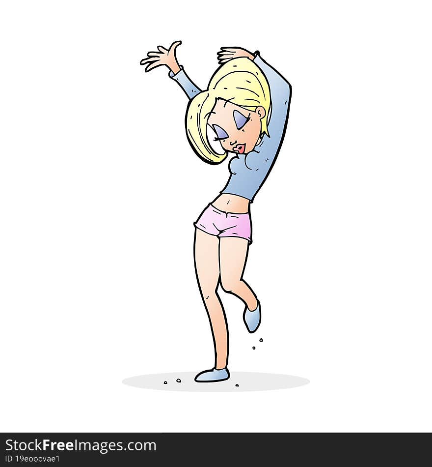 Cartoon Pretty Woman Dancing