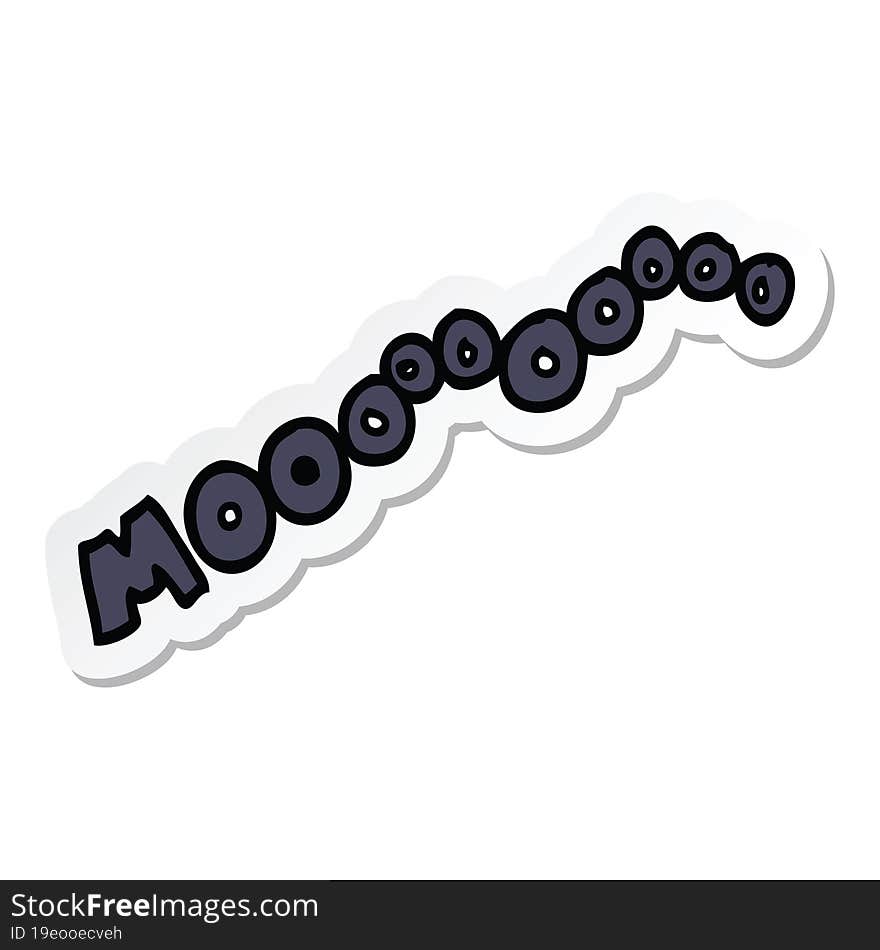 sticker of a cartoon moo noise