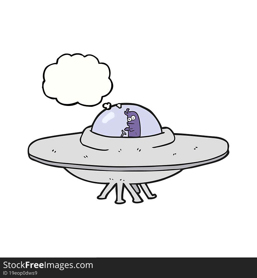 thought bubble cartoon flying saucer