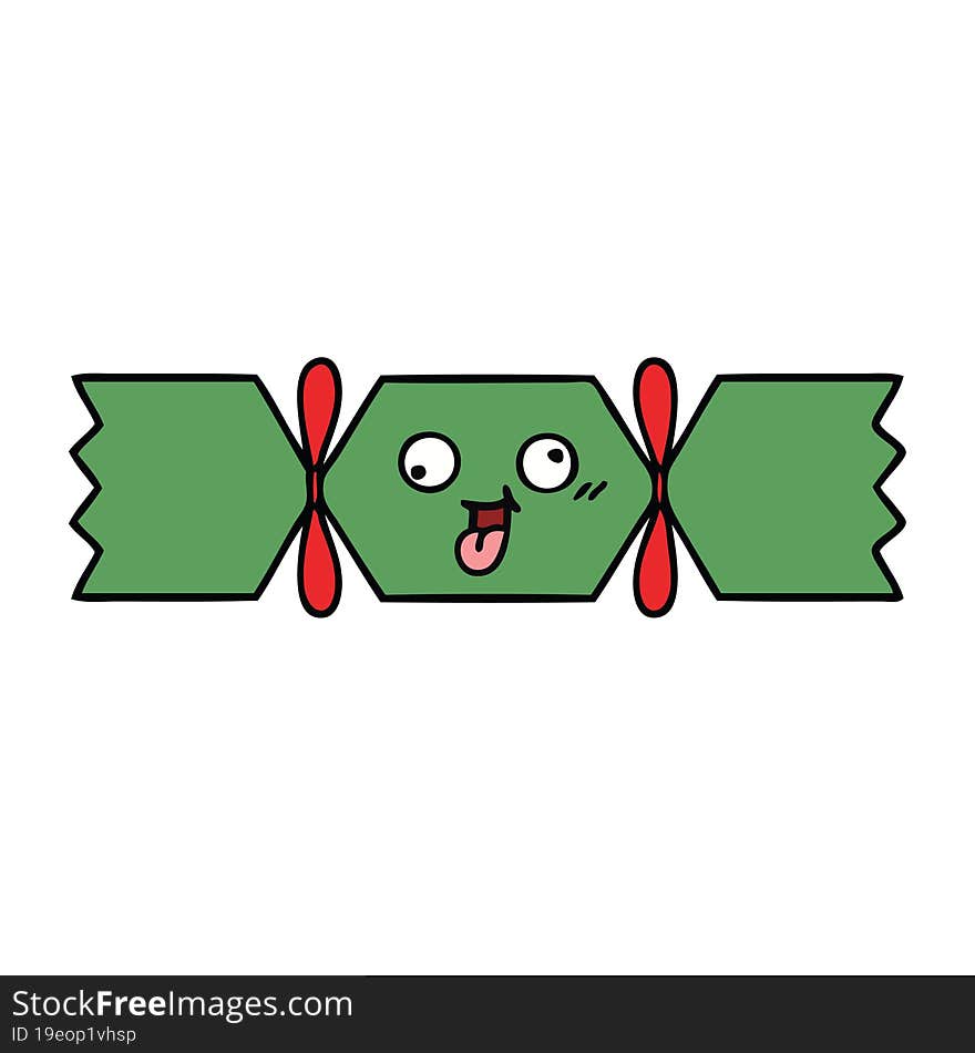 cute cartoon of a christmas cracker