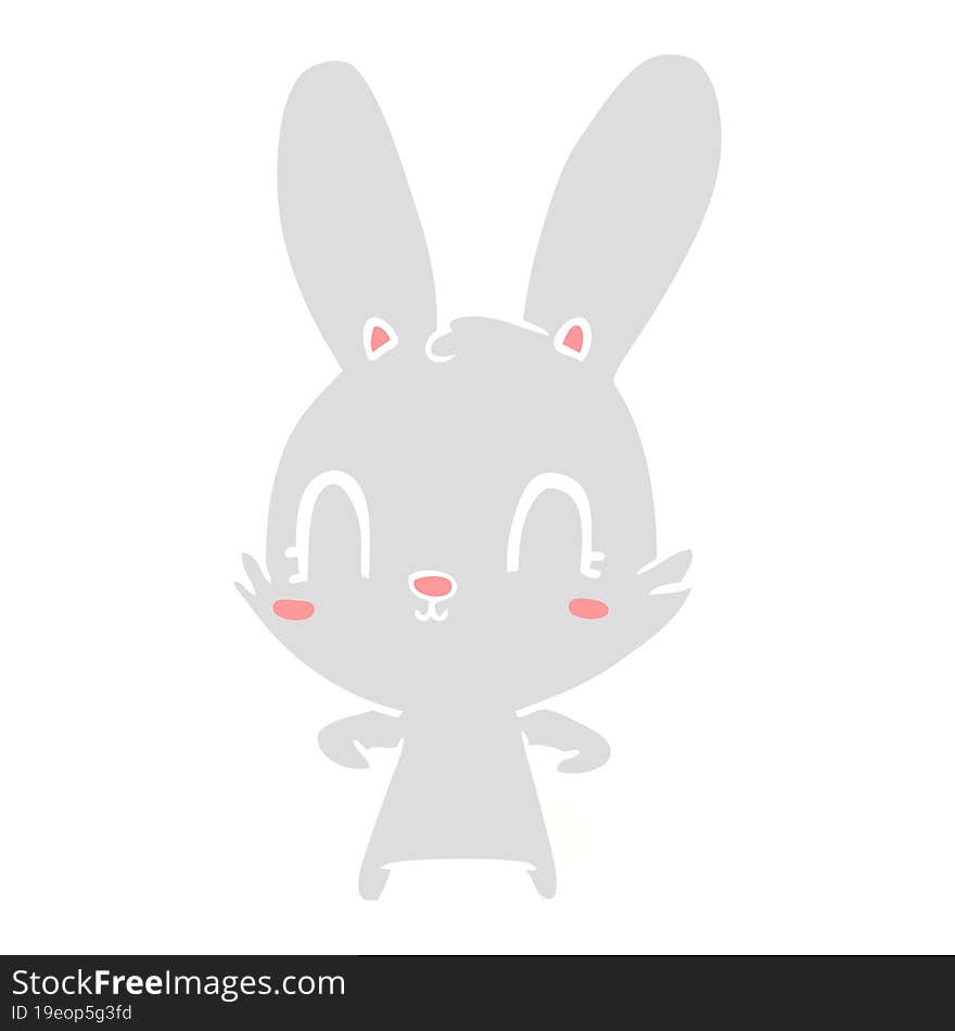 cute flat color style cartoon rabbit